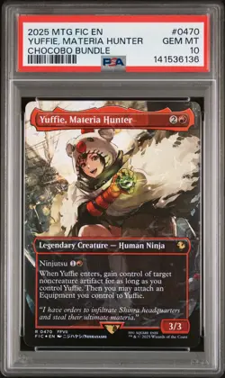 2025 MTG FINAL FANTASY COMMANDER CHOCOBO BUNDLE YUFFIE, MATERIA HUNTER PSA 10 - Image 1