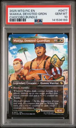 2025 MTG FINAL FANTASY COMMANDER CHOCOBO BUNDLE WAKKA, DEVOTED GUARDIAN PSA 10 - Image 1