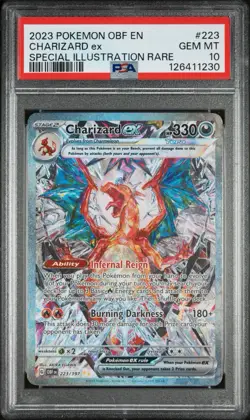 Pokemon Charizard ex 223/197 Obsidian Flames Special Illustration PSA 10 - Image 1