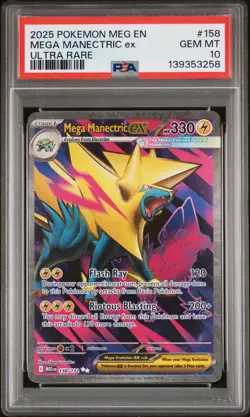 2025 POKEMON MEG EN-MEGA EVOLUTION ULTRA RARE #158 MEGA MANECTRIC EX PSA 10 - Image 1