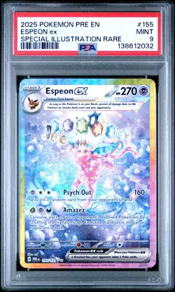 2025 POKEMON PRE EN-PRISMATIC EVOLUTIONS #155 ESPEON EX PSA 9 - Image 1