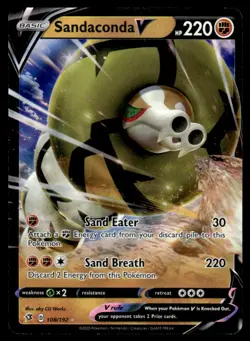 2020 POKEMON SWORD AND SHIELD REBEL CLASH SANDACONDA V URR #108 608 - Image 1