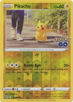 Pokemon Go TCG Pikachu Reverse Holo 027/078 - Image 1