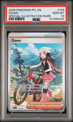 2025 POKEMON PFL EN-PHANTASMAL FLAMES SPECIAL ILLUSTRATION RARE #129 DAWN PSA 10 - Image 1