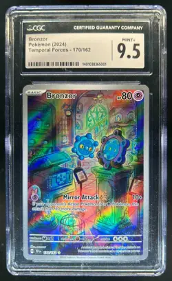 2024 Pokemon Temporal Forces Bronzor Illustration Rare #170/162 CGC 9.5 - Image 1