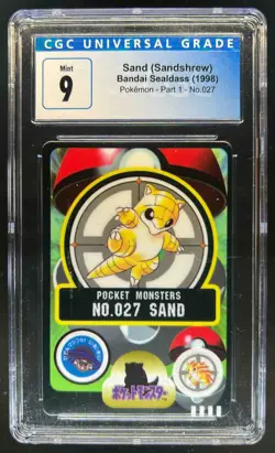 1998 Pokemon Part 1 Bandai Sealdass Sand Sandshrew #027 CGC 9 Mint - Image 1
