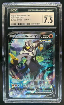 2021 Pokemon SWSH Battle Styles Rapid Strike Urshifu V #153/163 CGC 7.5 - Image 1