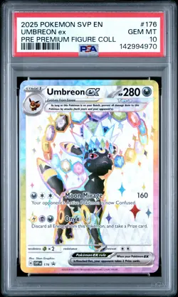 2025 POKEMON PRISMATIC EVOLUTIONS PREMIUM FIGURE COLLECTION UMBREON EX PSA 10 - Image 1