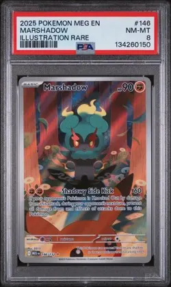 2025 POKEMON MEG EN-MEGA EVOLUTION #146 MARSHADOW ILLUSTRATION RARE - PSA 8 - Image 1