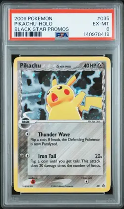 Low POP 2006 Black Star Promo Pikachu 2007 Pokemon Magazine PSA 6 - Image 1