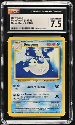 Pokemon - 1999 Base Set #25/102 Dewgong CGC 7.5 FREE SHIPPING (US Only) - Image 1