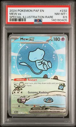 2024 POKEMON PAF EN-PALDEAN FATES SPECIAL ILLUSTRATION RARE #232 MEW EX PSA 8.5 - Image 1