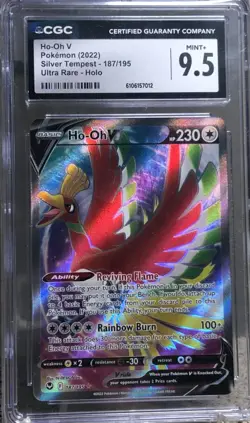 2022 Pokemon Ho-Oh V 187/195 Silver Tempest Ultra Rare Holo CGC 9.5 Mint+ - Image 1