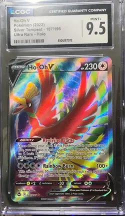2022 Pokemon Ho-Oh V 187/195 Silver Tempest Ultra Rare Holo CGC 9.5 Mint+ - Image 3