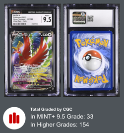 2022 Pokemon Ho-Oh V 187/195 Silver Tempest Ultra Rare Holo CGC 9.5 Mint+ - Image 4
