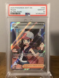 2025 POKEMON WHT EN-WHITE FLARE ULTRA RARE #164 HILDA PSA 10 - Image 1
