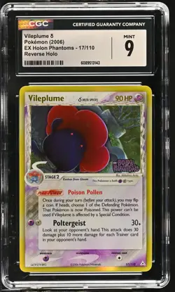 CGC 9 MINT Vileplume EX Holon Phantoms 17/110 Reverse Holo Stamped Pokemon Card - Image 1