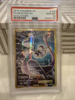 2016 Pokemon XY Evolutions Full Art FA Mewtwo EX eBay 1/1 #103 103/108 PSA 10 - Image 1