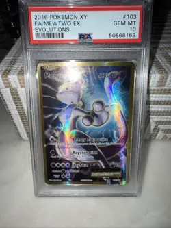 2016 Pokemon XY Evolutions Full Art FA Mewtwo EX eBay 1/1 #103 103/108 PSA 10 - Image 5