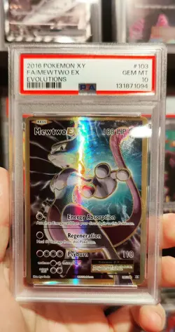 2016 POKEMON XY EVOLUTIONS 103 FULL ART/MEWTWO EX PSA 10 - Image 3
