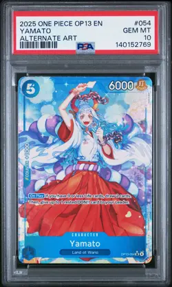 2025 ONE PIECE OP13-CARRYING ON HIS WILL ALTERNATE ART #054 YAMATO PSA 10 - Image 1