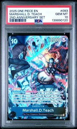 2025 ONE PIECE ENGLISH VERSION 2ND ANNIVERSARY SET #093 MARSHALL D. TEACH PSA 10 - Image 1