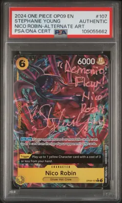 ONE PIECE NICO ROBIN STEPHANIE YOUNG OP09-107 ALT ART AUTO SIGNED INSCRIBED PSA - Image 1