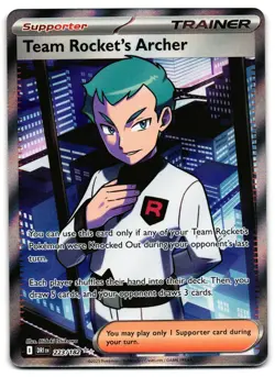 Team Rocket's Archer 223/182 - Destined Rivals Ultra Rare Pokemon TCG - NM Card - Image 1