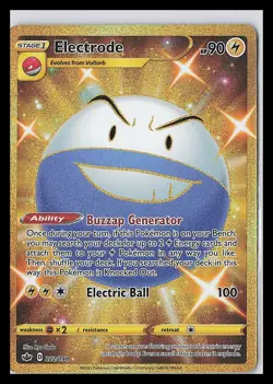 Pokemon TCG Electrode (Shiny) Secret Rare Card 222/198 Chilling Reign Holo - Image 1