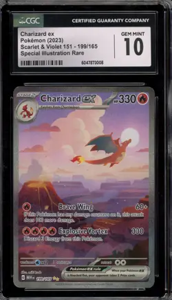 Pokemon Charizard ex 151 MEW EN Special Illustration Rare #199 CGC 10 Gem Mint - Image 1