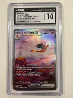 2023 POKEMON MEW EN-151 SPECIAL ILLUSTRATION RARE #199 CHARIZARD EX CGC 10 GEM - Image 1