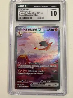 2023 POKEMON MEW EN-151 SPECIAL ILLUSTRATION RARE #199 CHARIZARD EX CGC 10 GEM - Image 2