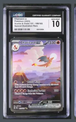 CGC 10 Charizard ex 199/165 MEW EN-151 Special Illustration Rare Pokemon Card - Image 1