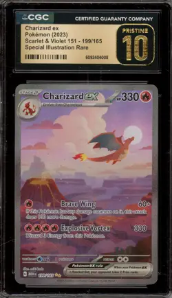 Pokemon Charizard ex 151 MEW EN Special Illustration Rare #199 CGC 10 Pristine - Image 1
