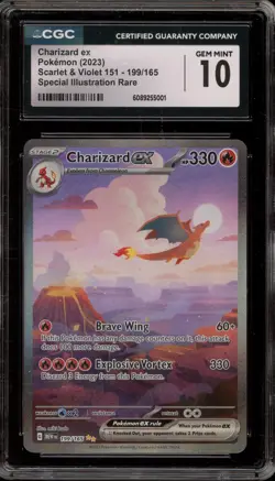 Pokemon Charizard ex 151 MEW EN Special Illustration Rare #199 CGC 10 Gem Mint - Image 1