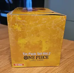One Piece Card Game, Tin Pack Set Vol.2, factory Sealed box 12 tins - Image 3