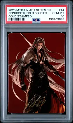 2025 MTG FINAL FANTASY ART SERIES GOLD STAMPED SEPHIROTH FABLED SOLDIER PSA 10 - Image 1