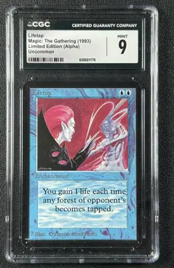 LIFETAP CGC 9 1993 MAGIC: THE GATHERING MTG ALPHA LIMITED EDITION MINT 1176 - Image 1