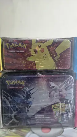 Pokemon Pencil Case/Treasure Chest 2 Tin Set - 7 packs + More! Factory Sealed - Image 1