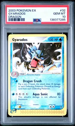 2003 POKEMON EX DRAGON #32 GYARADOS PSA 10 - Image 1