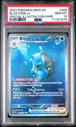 2023 POKEMON MEW EN-151 SPECIAL ILLUSTRATION RARE #200 BLASTOISE EX PSA 10 - Image 1