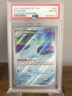 2025 POKEMON PFL EN-PHANTASMAL FLAMES #097 DEWGONG PSA 8 - Image 1