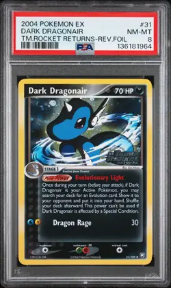 2004 POKEMON EX TEAM ROCKET RETURNS #31 DARK DRAGONAIR-REVERSE FOIL PSA 8 - Image 1