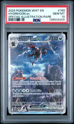 2025 POKEMON WHT EN-WHITE FLARE SPECIAL ILLUSTRATION RARE HYDREIGON EX PSA 10 - Image 1