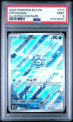 2025 POKEMON BLK EN-BLACK BOLT ILLUSTRATION RARE #111 CRYOGONAL PSA 9 - Image 1