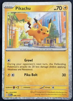 Pikachu 2023 McDonalds Holo #006/015 Pokemon Card TCG Mint Must See Rare Holo - Image 1