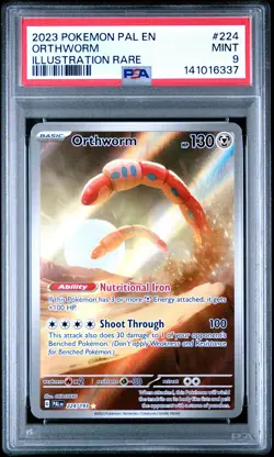 2023 POKEMON PAL EN-PALDEA EVOLVED ILLUSTRATION RARE #224 ORTHWORM PSA 9 - Image 1
