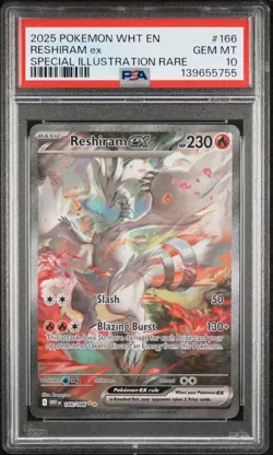 2025 POKEMON WHT EN-WHITE FLARE SPECIAL ILLUSTRATION RARE RESHIRAM EX PSA 10 - Image 1