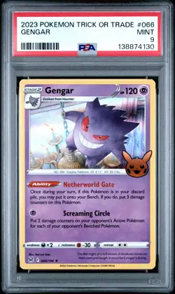 2023 POKEMON TRICK OR TRADE #066 GENGAR PSA 9 - Image 1