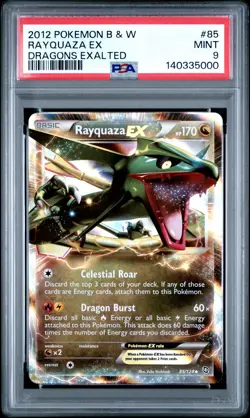 2012 POKEMON B&W DRAGONS EXALTED #85 RAYQUAZA EX PSA 9 - Image 1